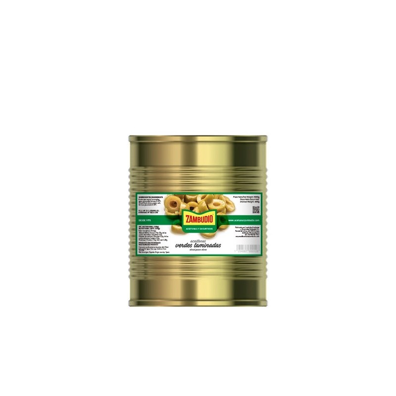 Sliced Green Olives  Tin 10 Kg