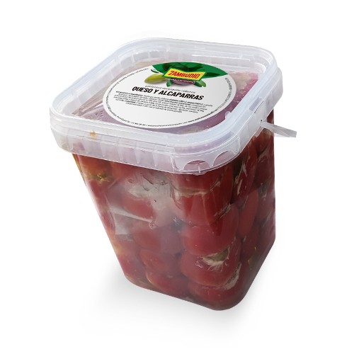 Pimientos Cherry rellenos de queso y alcaparra Cubo 1kg