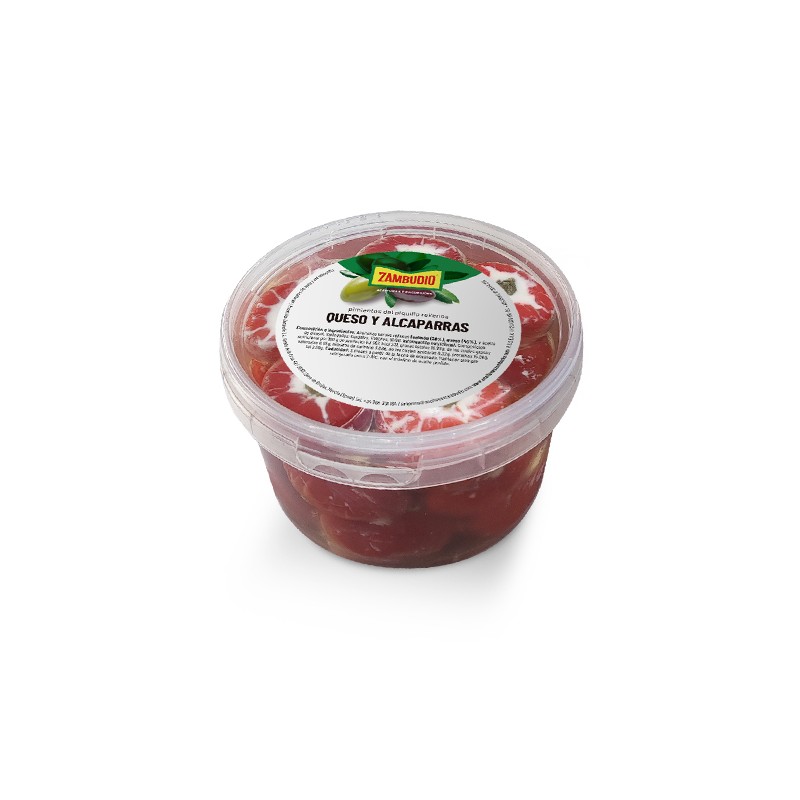 Pimientos Cherry rellenos de queso y alcaparra cubo 500 g