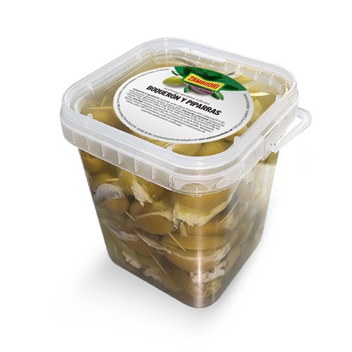 Cubo 2 Kg Gordales Rellenas de boquerón y guindilla dulce